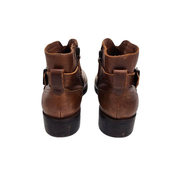 Ugg Boots Women's Size 9.5 Brown Leather Side Zip Ankle Strap - Picture 13 of 14